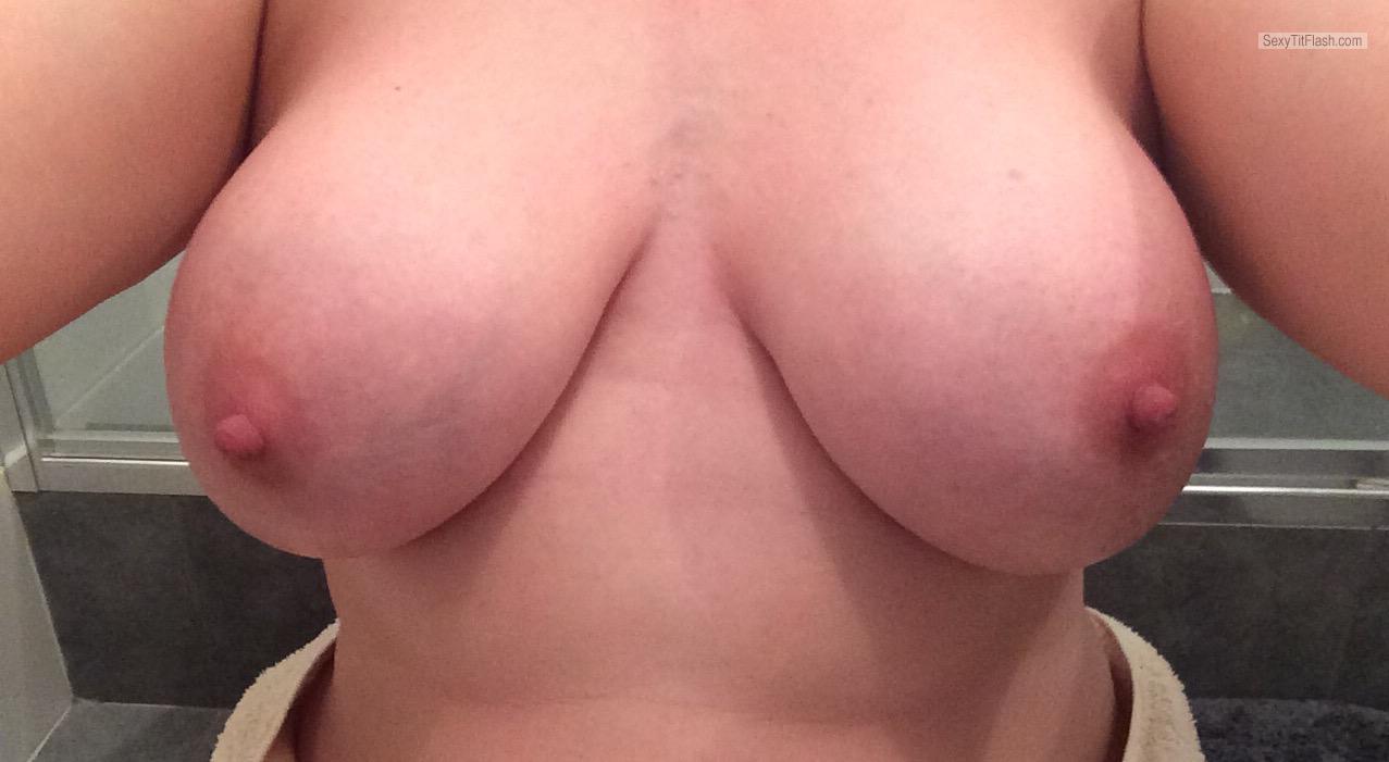 Tit Flash: My Very Small Tits - Topless My Wife's Tits from United Kingdom